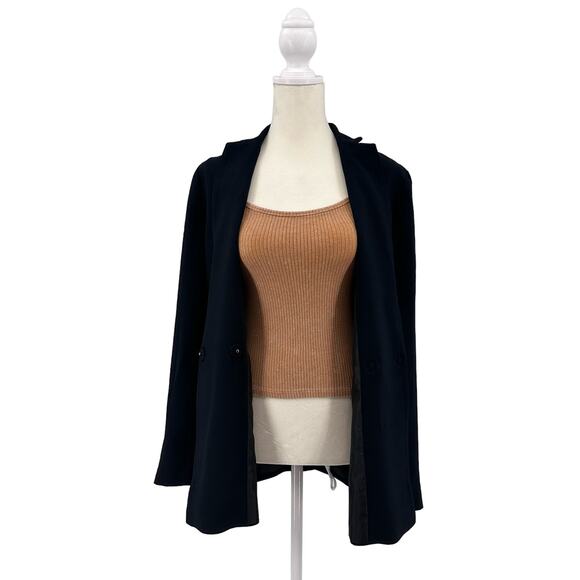 Madewell Black Lycée Drapey Blazer Suit Jacket Womens 0 Collared Oversized Fit - Picture 8 of 13